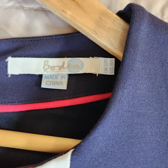 Boden Flora Ponte Midi V-Neckline Sheath Silhouette Short Sleeve Dress - Picture 11 of 14